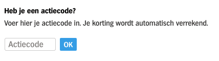 Albert Heijn kortingscodeveld