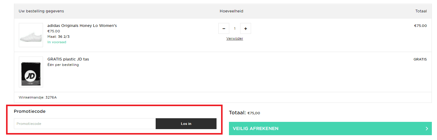 jd sports kortingscode veld