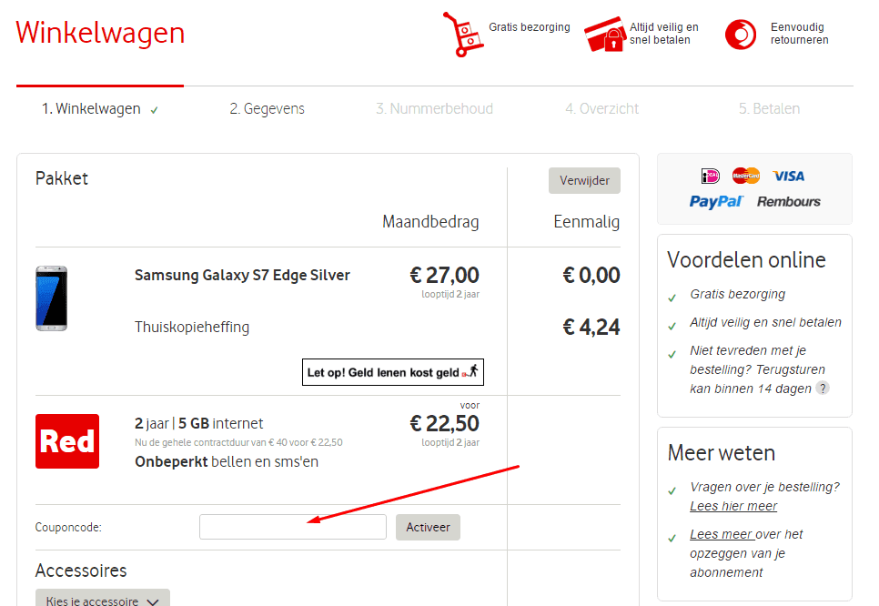 Vodafone kortingscode veld